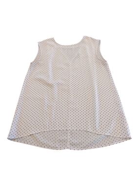 Halogen White Tank Top with Black Polka Dots